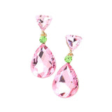 Triangle Round Teardrop Stone Link Dangle Evening Earrings