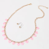 Heart Sequin Station Jewelry Set
