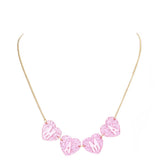 Mama Message Glittered Heart Link Necklace
