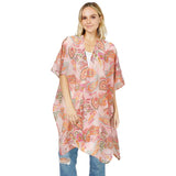 Paisley Patterned Cover Up Kimono Poncho