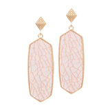 Patterned Hexagon Dangle Earrings