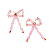 Pearl Beads Bow Earrings