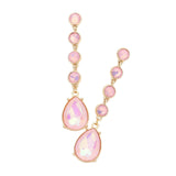 Round Teardrop Stone Link Dangle Evening Earrings