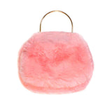 Solid Faux Fur Tote Crossbody Bag