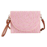 Stitch Detailed Straw Crossbody Bag