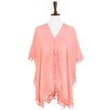 Tassel Trimmed Solid Cover Up