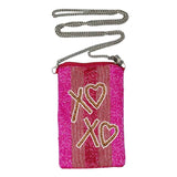 Xoxo Seed Beaded Phone Purse