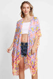 Floral Abstract Pattern Summer Kimono Cover Up