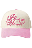 LOVE YOU FOREVER Letter on Two Tone Baseball Cap