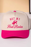 NOT MY FIRST RODEO Embroidered Letter Two Tone Trucker Cap