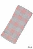 Checked pattern knit headband