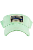 BLUE LINE FLAG VINTAGE American Flag SUN VISOR