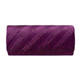 Diagonal Line Detailed Bling Evening Clutch Crossbody Bag