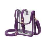 Faux Leather Belt Buckle Pointed Transparent Crossbody Bag