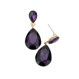 Women's Glass Crystal Teardrop Dangle Earrings