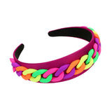 Multi Colored Chain Accented Fabric Headband