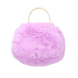 Solid Faux Fur Tote Crossbody Bag