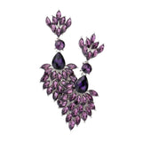 Teardrop Accented Marquise Stone Cluster Evening Earrings
