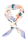 Floral Checkered Pattern Bandana Summer Scarf