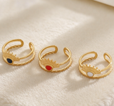 Minimalist Double-Line Eye Eyelash Ring