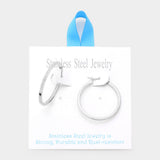 Stainless Steel 1.25 Inch Inside Out Rhinestone Hoop Pin Catch Earrings