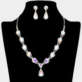 Teardrop Rhinestone Accented Necklace