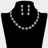 Floral Crystal Rhinestone Collar Necklace