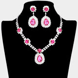 Teardrop Accented Rhinestone Necklace