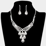 Crystal Rhinestone Teardrop Glass Necklace