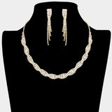 Braided Rhinestone Necklace