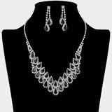 Crystal Rhinestone Teardrop Cluster Necklace
