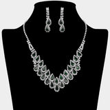 Crystal Rhinestone Teardrop Cluster Necklace