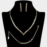 Crystal Rhinestone Necklace Jewelry Set