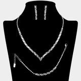 Crystal Rhinestone Necklace Jewelry Set