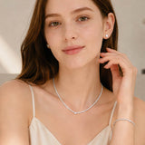 Rhinestone Paved Necklace Jewelry Set