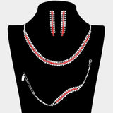 3PCS Rhinestone Necklace Jewelry Set