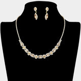 Marquise Round Stone Accented Rhinestone Necklace