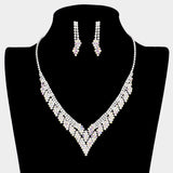 Rhinestone Pave V Shape Necklace