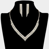 V Shaped Rhinestone Necklace