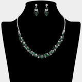Round Marquise Stone Cluster Rhinestone Necklace