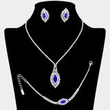 Marquise Stone Accented Rhinestone Paved Jewelry Set