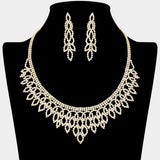 Rhinestone Paved Marquise Shaped Necklace