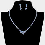 Marquise CZ Stone Cluster Necklace
