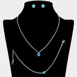 Round CZ Stone Accent Rhinestone Paved Jewelry Set
