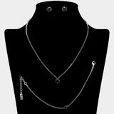 Round CZ Stone Accent Rhinestone Paved Jewelry Set