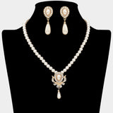 Pearl Teardrop Dangle Pendant Necklace