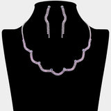 Curved Rhinestone Paved Necklace