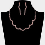 Curved Rhinestone Paved Necklace