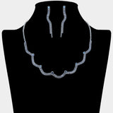 Curved Rhinestone Paved Necklace