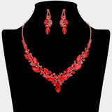 Marquise Stone Cluster Embellished Necklace